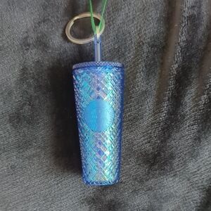 Starbucks Azure Jeweled Holiday Tumbler Ornament Keychain